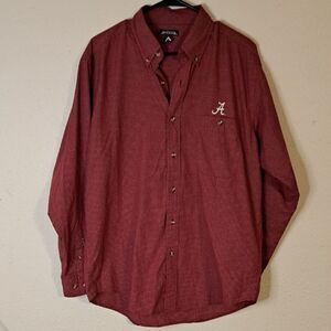 Antigua Men's Red Alabama Button-Down Shirt